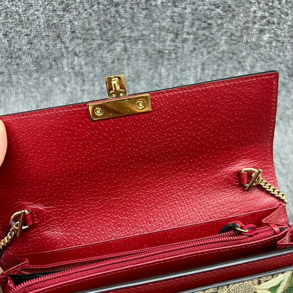 100% Authentic GUCCI Padlock Multicolor Tian Print GG Canvas Shoulder Bag - Picture 7 of 14